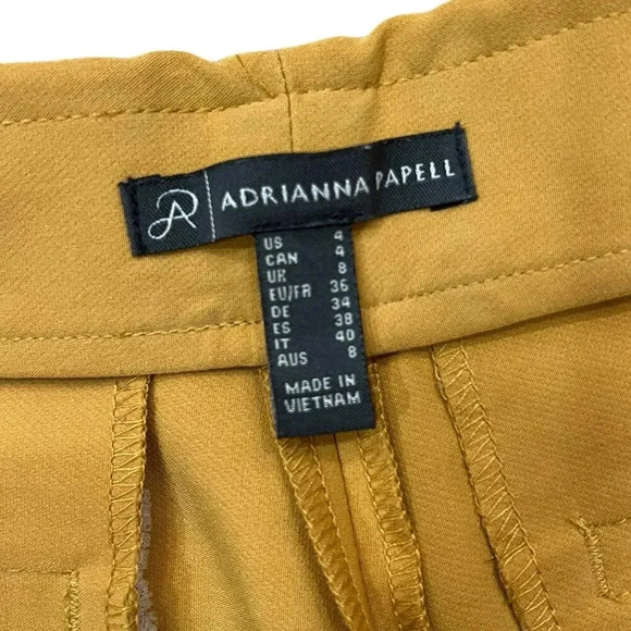 Adrianna Papell Mustard Pull On Straight Leg Slack Pants 4 - Picture 3 of 4